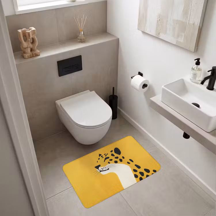 Cheetah - Illustratie - Geel WCmat middel -sfeer1