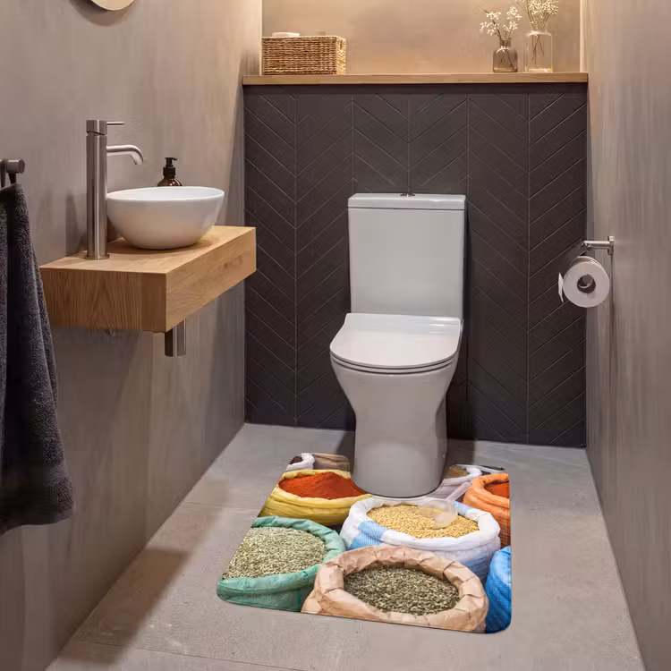 WC Vorleger - Gewürze – Beutel – Markt - Kruiden - Zakken - Markt WCmat U-uitsnede middel