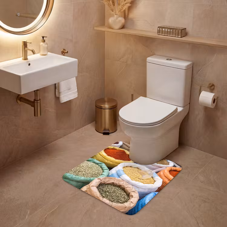 WC Vorleger - Gewürze – Beutel – Markt - Kruiden - Zakken - Markt WCmat U-uitsnede middel