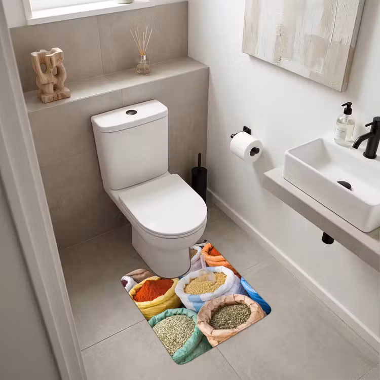 WC Vorleger - Gewürze – Beutel – Markt - Kruiden - Zakken - Markt WCmat U-uitsnede middel