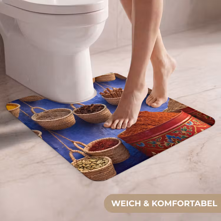 WC Vorleger - Gewürze – Körbe – Markt - Kruiden - Manden - Markt WCmat U-uitsnede middel