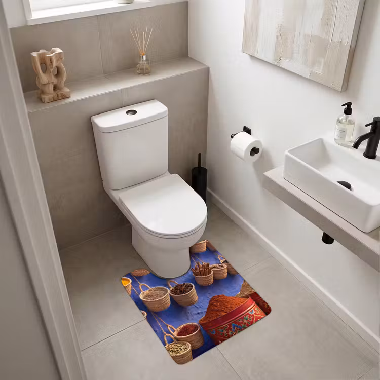 WC Vorleger - Gewürze – Körbe – Markt - Kruiden - Manden - Markt WCmat U-uitsnede middel