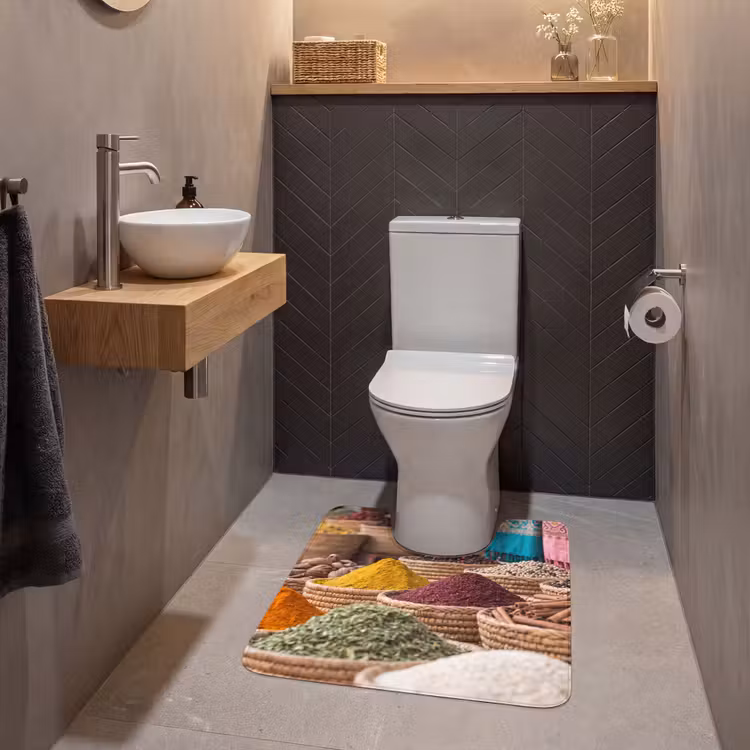 WC Vorleger - Gewürze – Körbe – Orientalisch - Kruiden - Manden - Oosters WCmat U-uitsnede middel