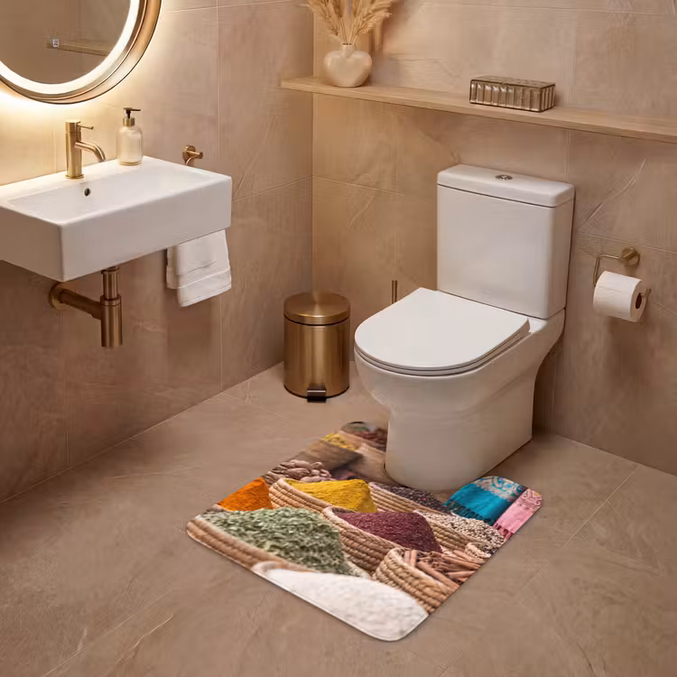 WC Vorleger - Gewürze – Körbe – Orientalisch - Kruiden - Manden - Oosters WCmat U-uitsnede middel