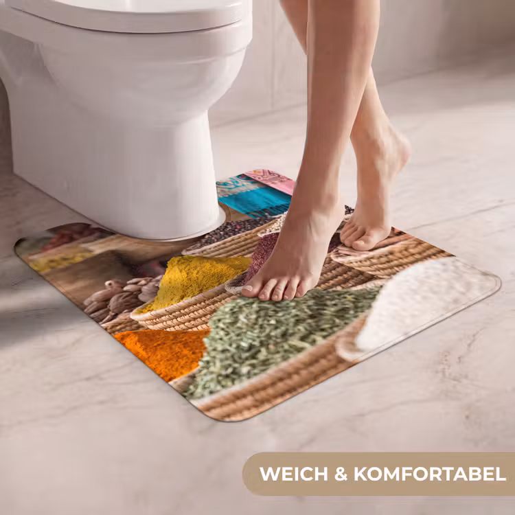 WC Vorleger - Gewürze – Körbe – Orientalisch - Kruiden - Manden - Oosters WCmat U-uitsnede middel