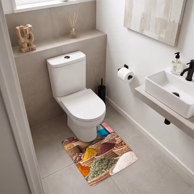 WC Vorleger - Gewürze – Körbe – Orientalisch - Kruiden - Manden - Oosters WCmat U-uitsnede middel