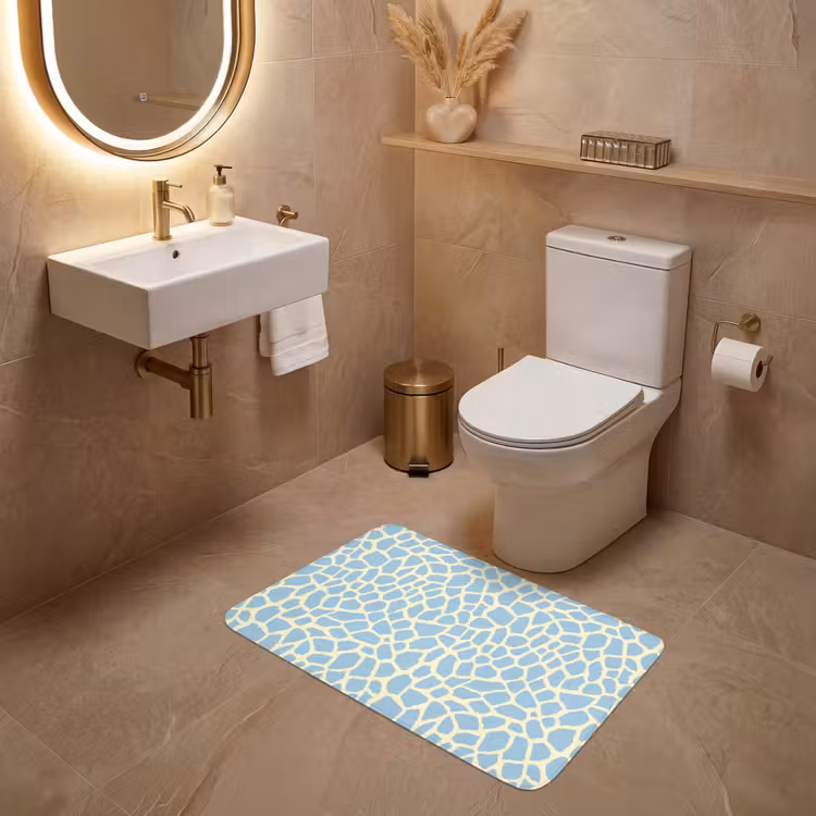 Giraf - Modern - Blauw WCmat middel 1009 -sfeer3