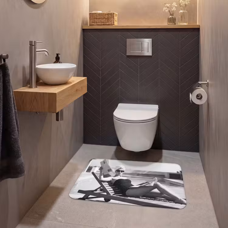 Glamour - Modern - Zwart - Wit WCmat middel -sfeer2