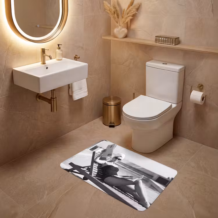 Glamour - Modern - Zwart - Wit WCmat middel -sfeer3