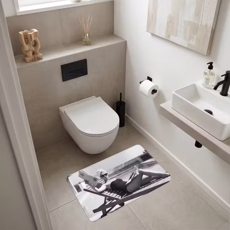 Glamour - Modern - Zwart - Wit WCmat middel -sfeer1