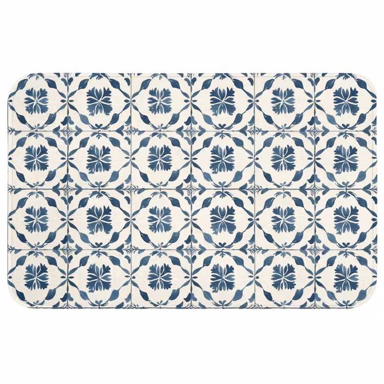 Grafisch - Tegel - Blauw WCmat middel 1009 -3d