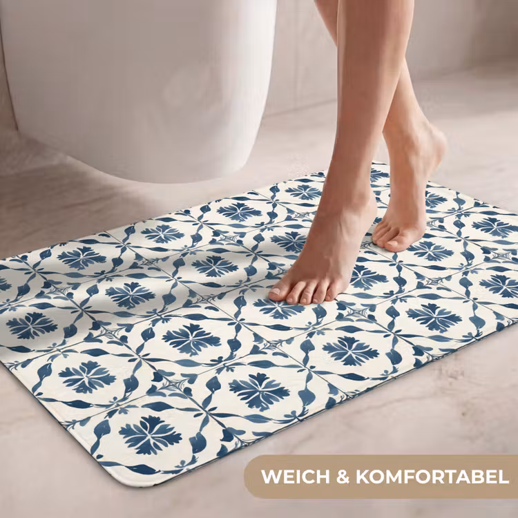 Grafisch - Tegel - Blauw WCmat middel 1009 -USP_ZachtDE
