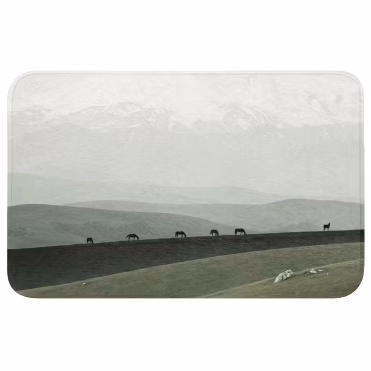 Grijs - Berg - Paarden WCmat middel -3d