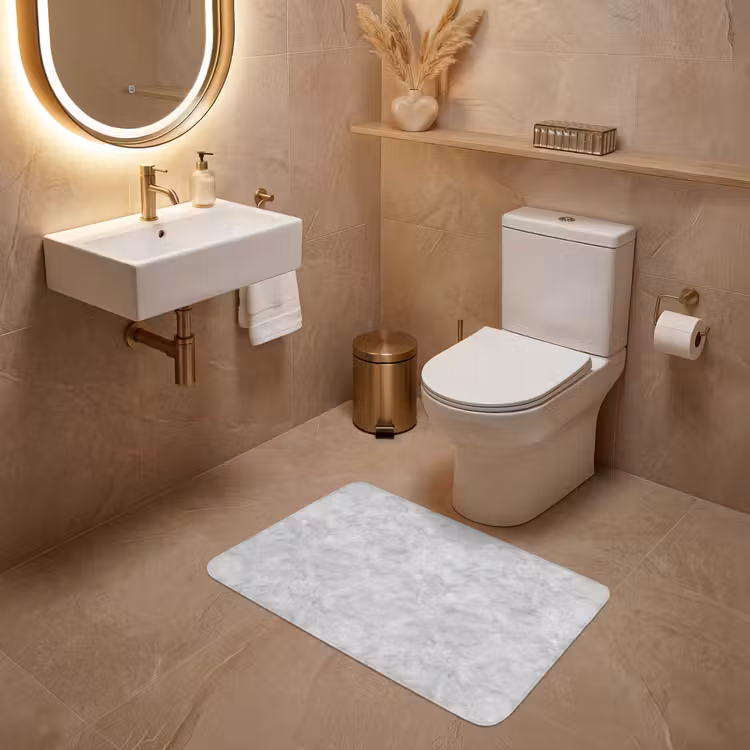 Grijs - Marmer - Mat WCmat middel 1009 -sfeer3