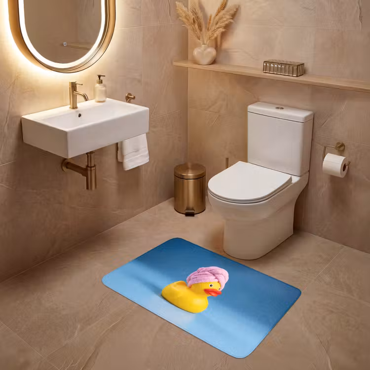 Badeend - Handdoek - Blauw WCmat middel -sfeer3