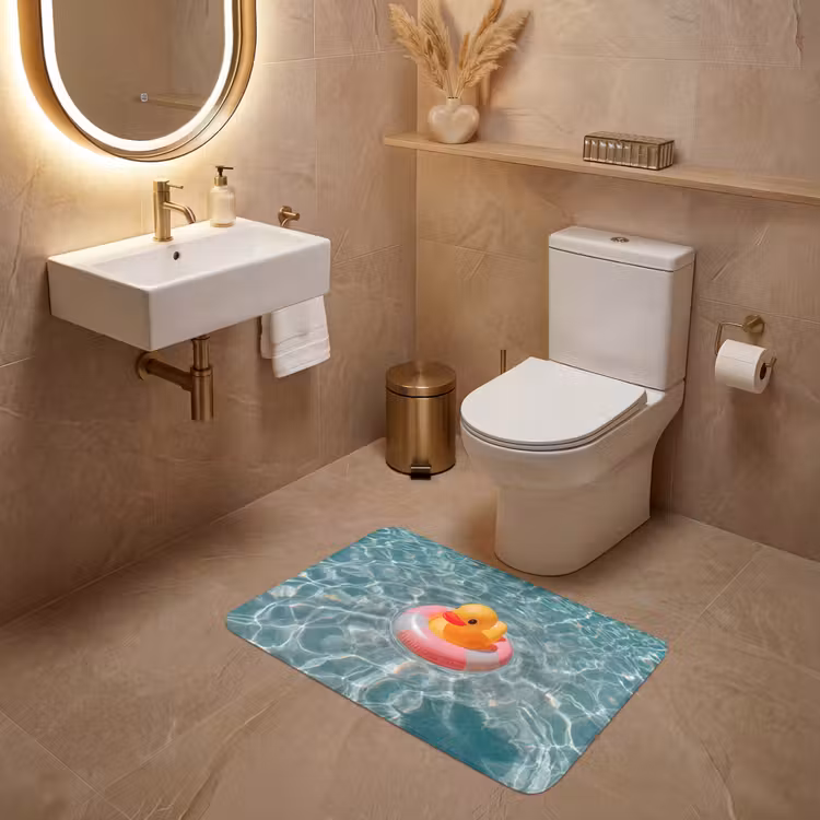 Badeend - Zwemband - Geel WCmat middel -sfeer3
