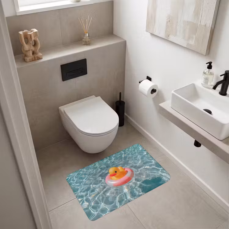 Badeend - Zwemband - Geel WCmat middel -sfeer1