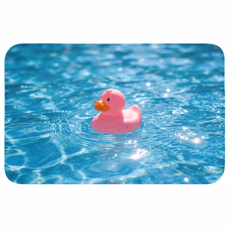 Badeend - Dobberend - Roze WCmat middel -3d