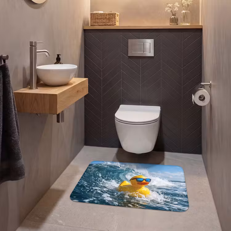 Badeend - Stoer - Golven WCmat middel -sfeer2