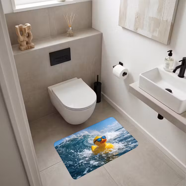 Badeend - Stoer - Golven WCmat middel -sfeer1