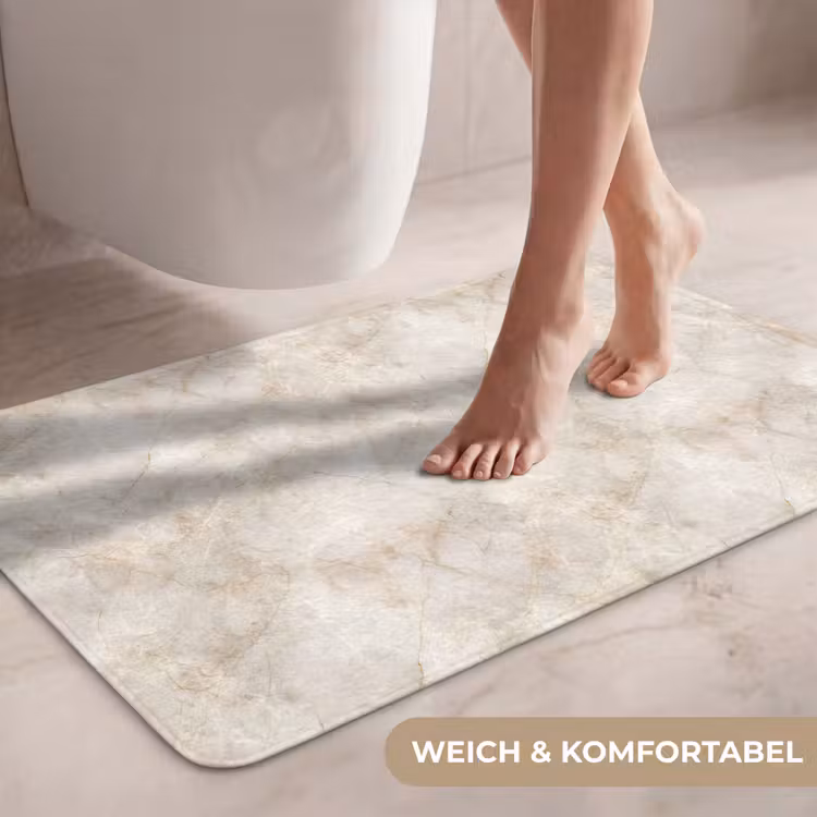 Lichtbeige - Goudbruine Nerven - Marmer WCmat middel 1009 -USP_ZachtDE