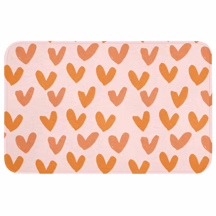 Hartjes - Getekend - Oranje WCmat middel 1009 -3d