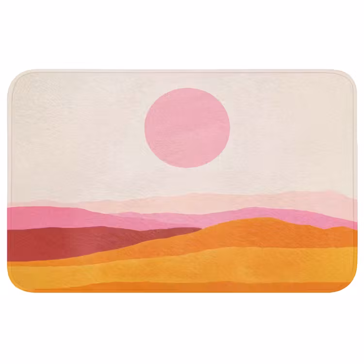 Heuvels - Oranje - Zon - Abstract WCmat middel -3d