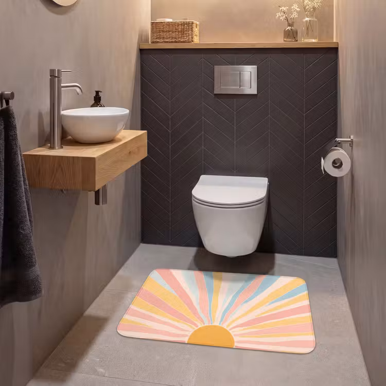 Illustratie - Zon - Pastelkleuren WCmat middel -sfeer2