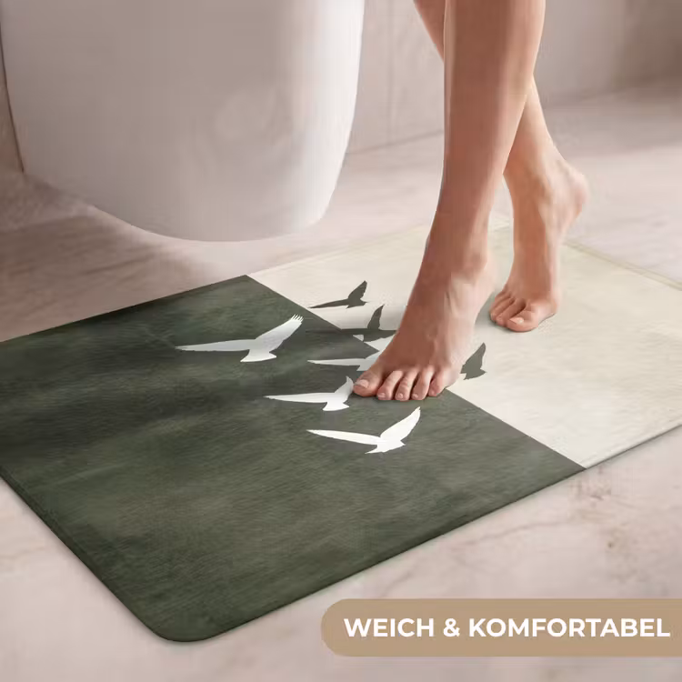 Japandi - Vogel - Groen WCmat middel -USP_ZachtDE