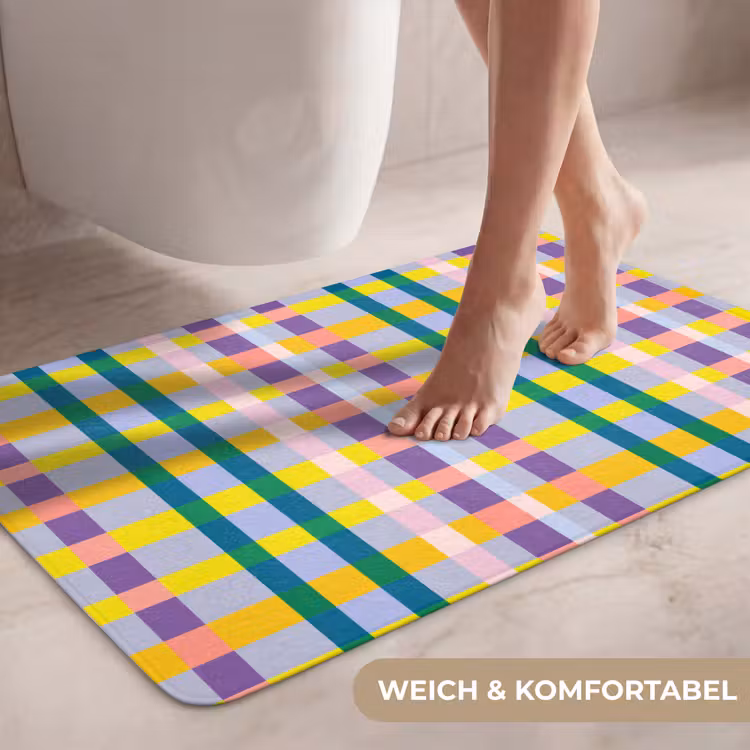 Ruit - Patroon - Kleurrijk WCmat middel 1009 -USP_ZachtDE