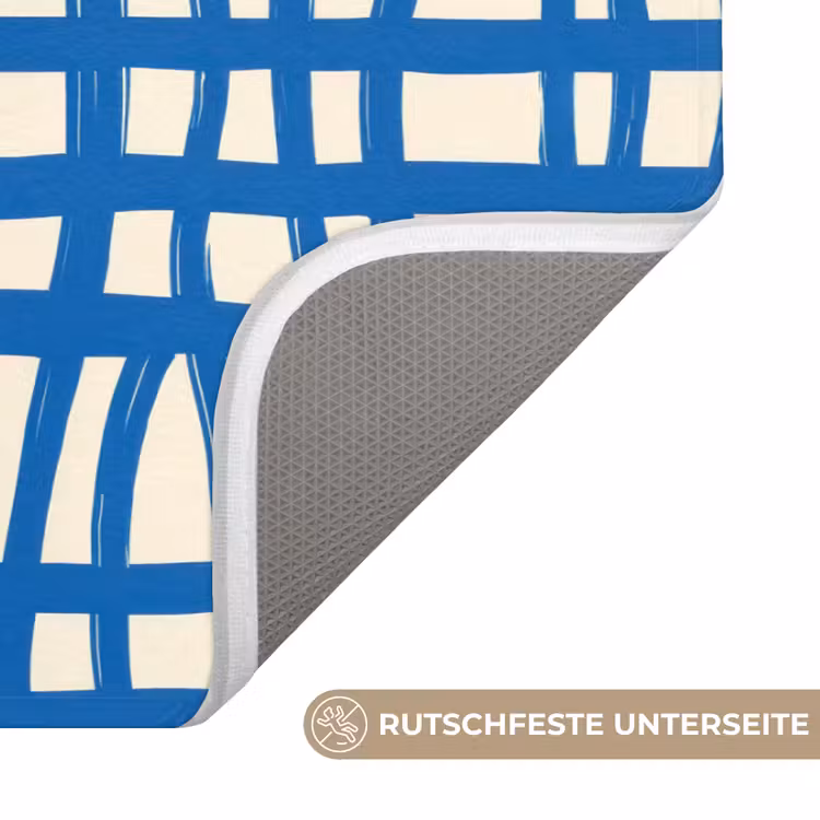 Ruitpatroon - Blauw - Crème WCmat middel 1009 -USP_AntislipDE