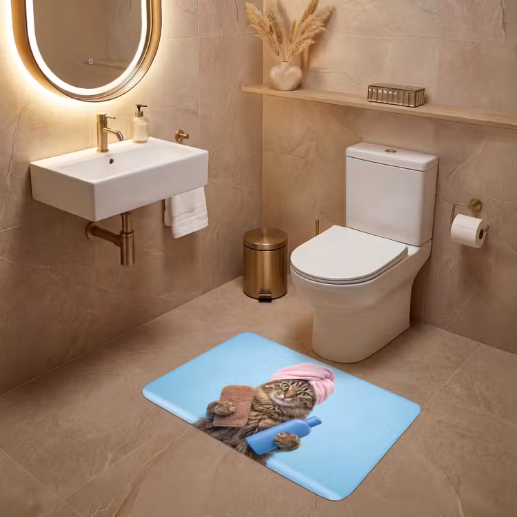 Kat - Handdoek - Washand - Zeep WCmat middel -sfeer3