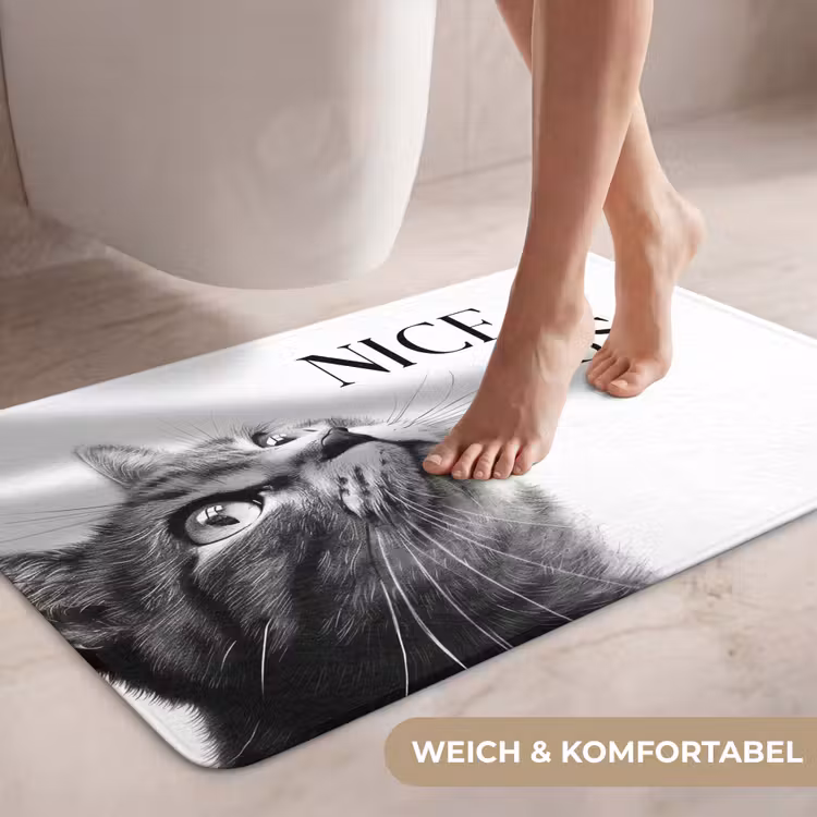 Katten - Nice ass - Quote - Zwart wit - Spreuken WCmat middel -USP_ZachtDE