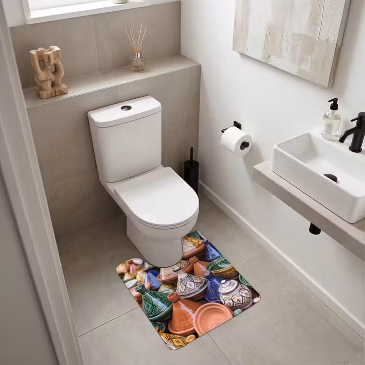 WC Vorleger - Keramik – Bunt – Muster - Aardewerk - Kleurrijk - Patroon WCmat U-uitsnede middel