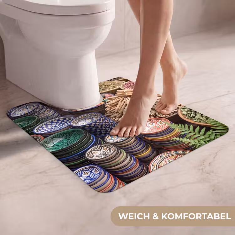 WC Vorleger - Keramik – Orientalisch – Farbenfroh - Aardewerk - Oosters - Kleurrijk WCmat U-uitsnede middel