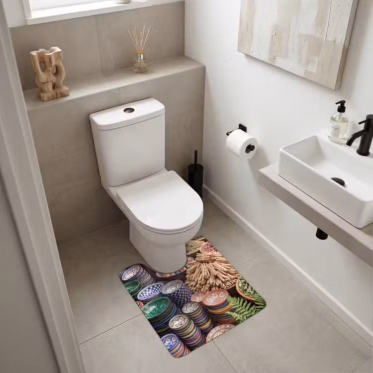 WC Vorleger - Keramik – Orientalisch – Farbenfroh - Aardewerk - Oosters - Kleurrijk WCmat U-uitsnede middel