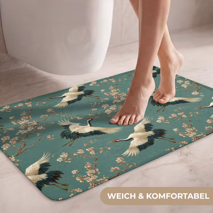 Kersenbloesem - Kraamvogels - Groen WCmat middel 1009 -USP_ZachtDE