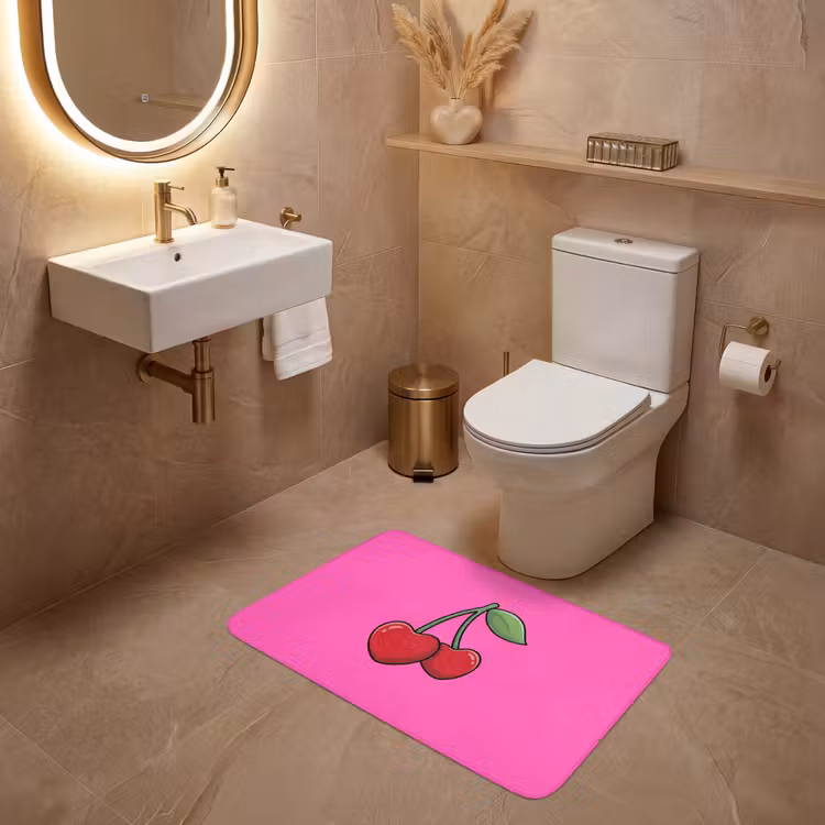 Kers - Roze - Fruit WCmat middel -sfeer3