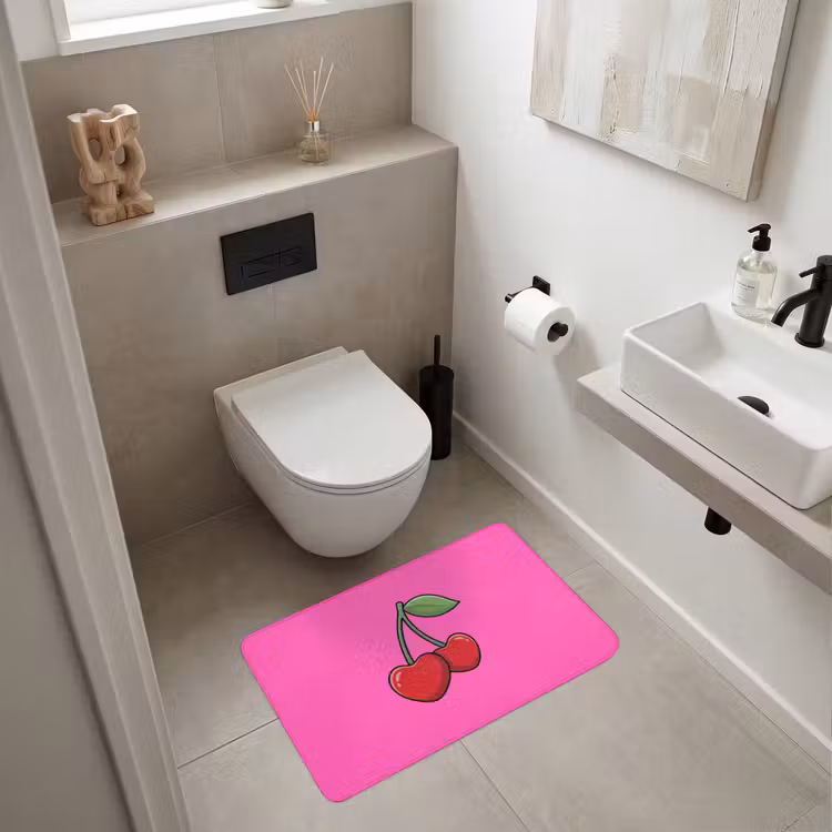 Kers - Roze - Fruit WCmat middel -sfeer1