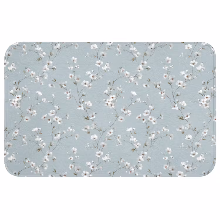 Klassiek - Bloemen - Blauw WCmat middel 1009 -3d