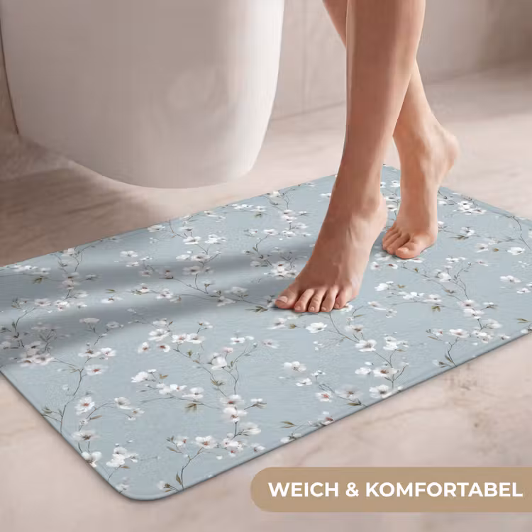 Klassiek - Bloemen - Blauw WCmat middel 1009 -USP_ZachtDE