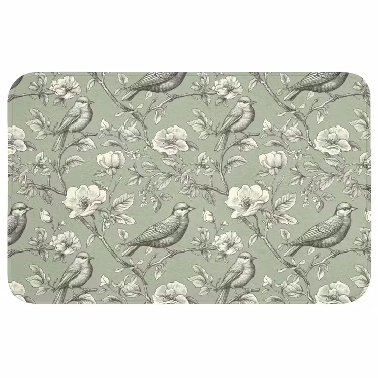 Klassiek - Botanisch - Groen WCmat middel 1009 -3d