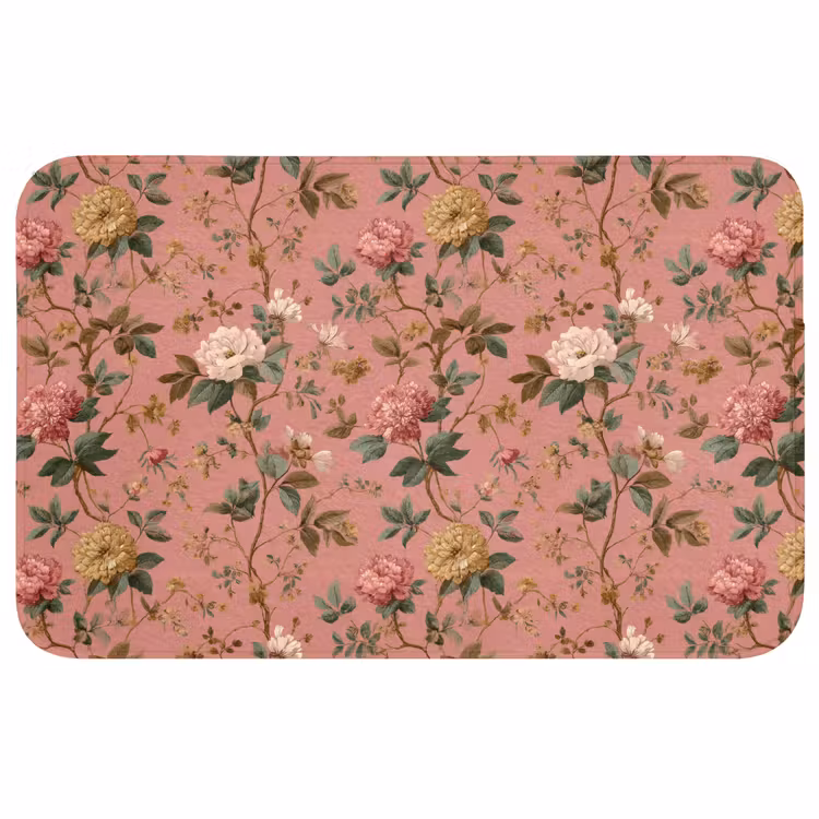 Klassiek - Botanisch - Roze WCmat middel 1009 -3d