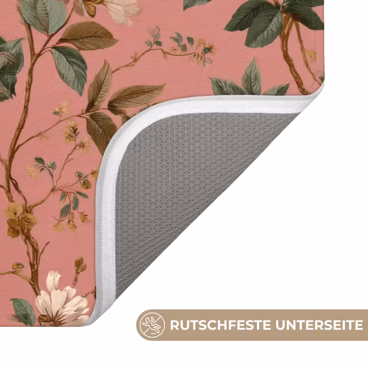 Klassiek - Botanisch - Roze WCmat middel 1009 -USP_AntislipDE