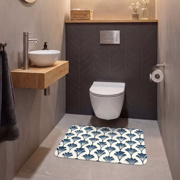 Klassiek - Motief - Blauw WCmat middel 1009 -sfeer2