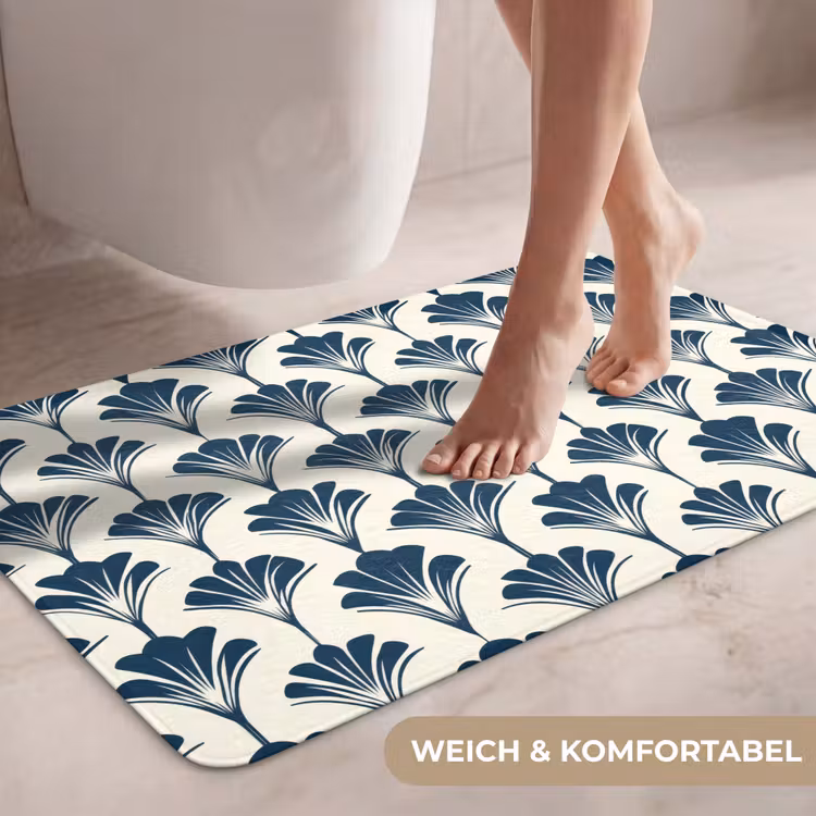 Klassiek - Motief - Blauw WCmat middel 1009 -USP_ZachtDE