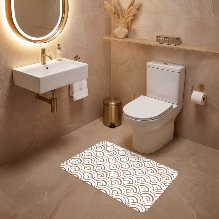 Klassiek - Motief - Terracotta WCmat middel 1009 -sfeer3