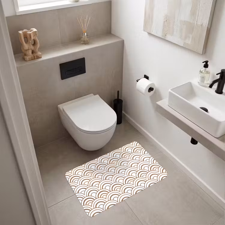 Klassiek - Motief - Terracotta WCmat middel 1009 -sfeer1
