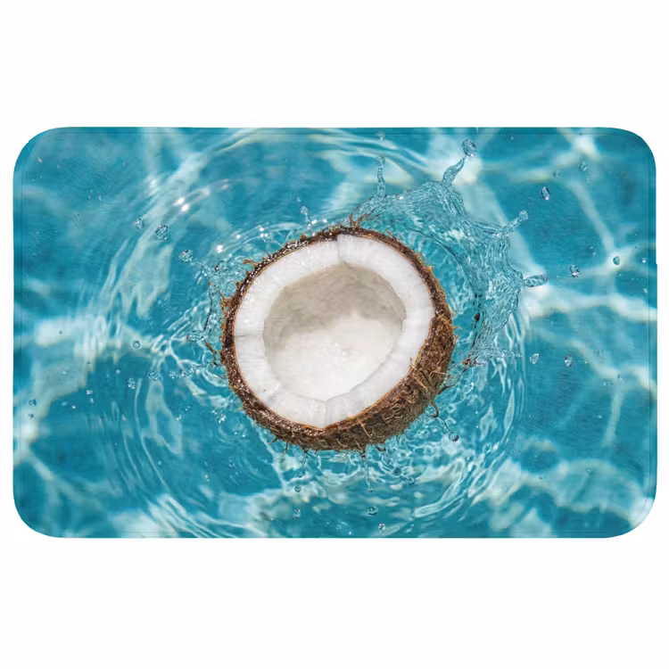 Kokosnoot - Water - Wit WCmat middel -3d