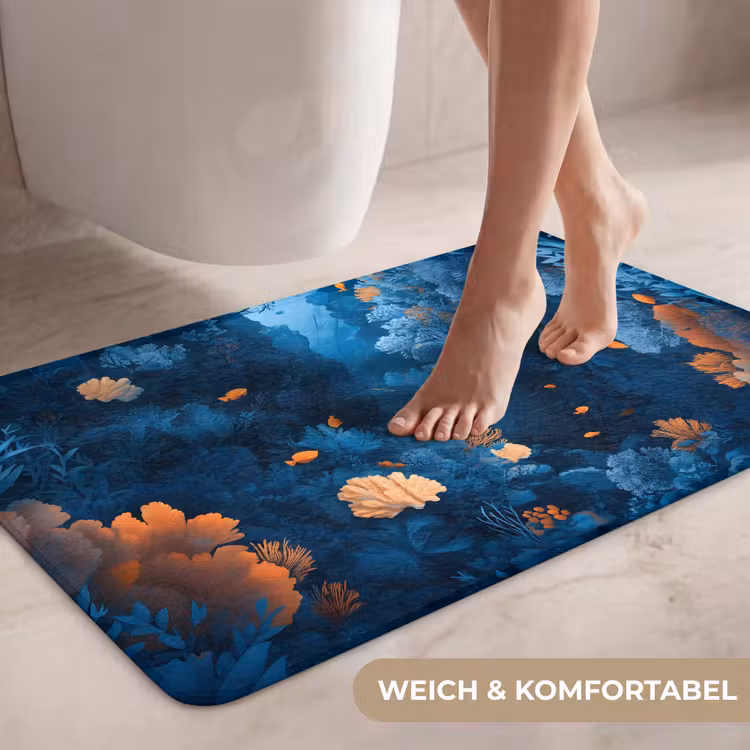 Koraalrif - Vissen - Oceaan - Blauw WCmat middel -USP_ZachtDE